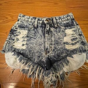 Vibrant MIU Shorts Womens S High Waisted Cut Off Distressed Acid Wash Jean